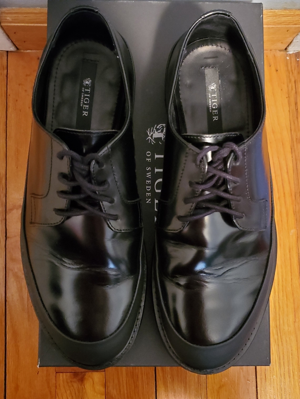 Tiger Of Sweden Signature Men’s Black Leather Derby Shoes - Picture 15 of 16